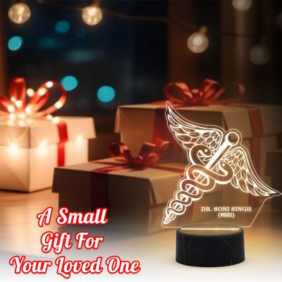 Customized Led Lamp Personalized with Name and Logo Warm White Color Gift For Doctors